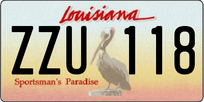 LA license plate ZZU118