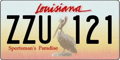 LA license plate ZZU121