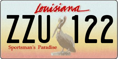 LA license plate ZZU122