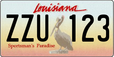 LA license plate ZZU123