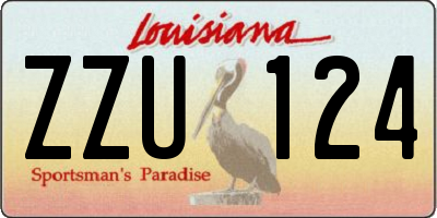 LA license plate ZZU124