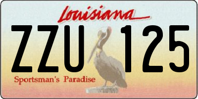 LA license plate ZZU125