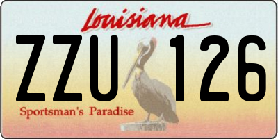 LA license plate ZZU126