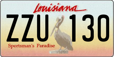 LA license plate ZZU130