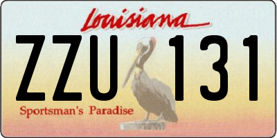 LA license plate ZZU131