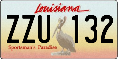 LA license plate ZZU132