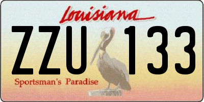 LA license plate ZZU133