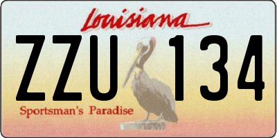 LA license plate ZZU134