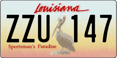 LA license plate ZZU147