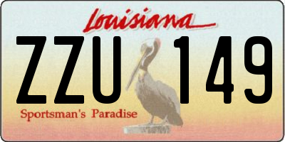 LA license plate ZZU149