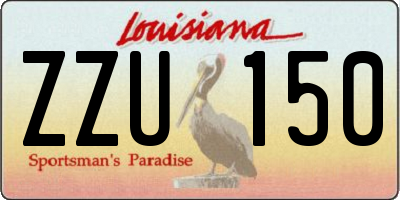 LA license plate ZZU150