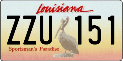 LA license plate ZZU151