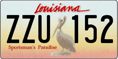 LA license plate ZZU152