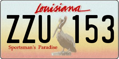 LA license plate ZZU153