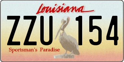 LA license plate ZZU154
