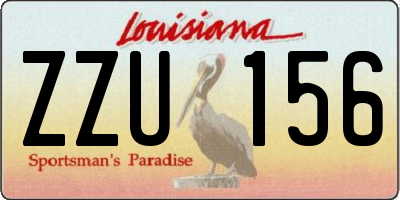 LA license plate ZZU156