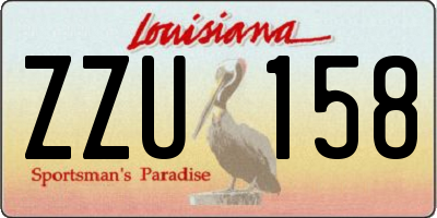 LA license plate ZZU158