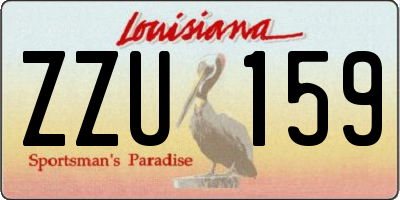 LA license plate ZZU159