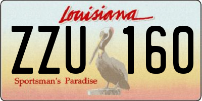 LA license plate ZZU160