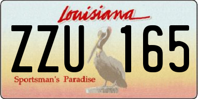 LA license plate ZZU165