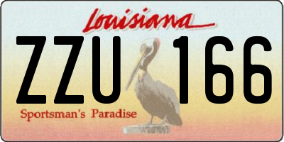 LA license plate ZZU166
