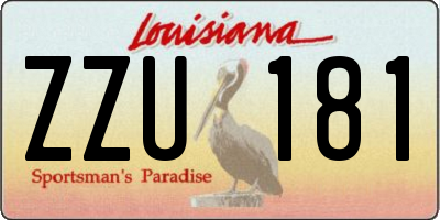 LA license plate ZZU181