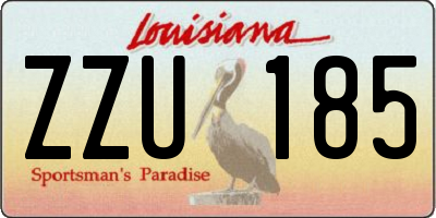 LA license plate ZZU185