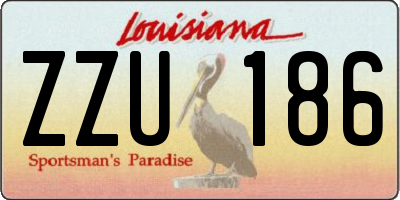 LA license plate ZZU186