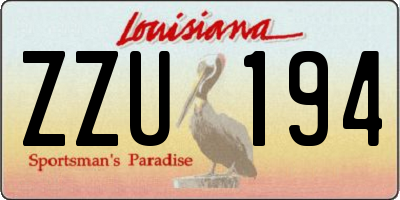 LA license plate ZZU194