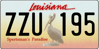 LA license plate ZZU195