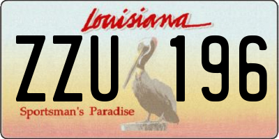 LA license plate ZZU196