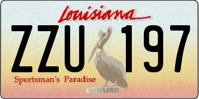 LA license plate ZZU197