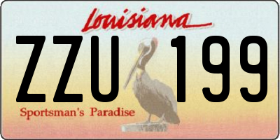 LA license plate ZZU199