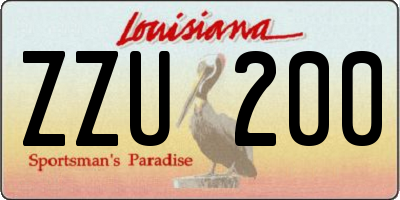 LA license plate ZZU200