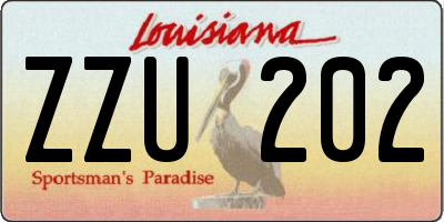 LA license plate ZZU202