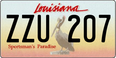 LA license plate ZZU207