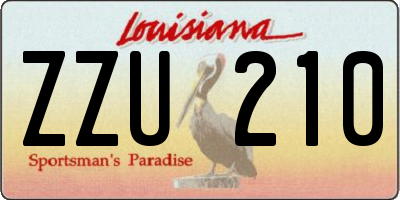 LA license plate ZZU210