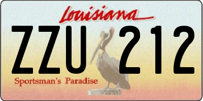 LA license plate ZZU212