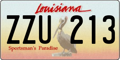 LA license plate ZZU213