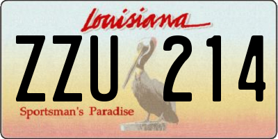 LA license plate ZZU214