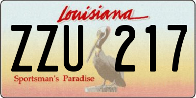 LA license plate ZZU217