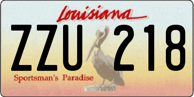 LA license plate ZZU218