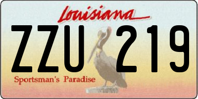 LA license plate ZZU219