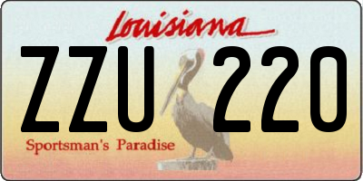 LA license plate ZZU220