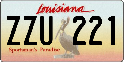 LA license plate ZZU221