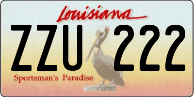 LA license plate ZZU222