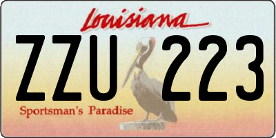 LA license plate ZZU223