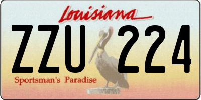 LA license plate ZZU224