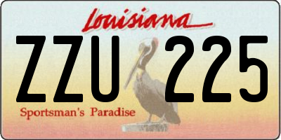 LA license plate ZZU225