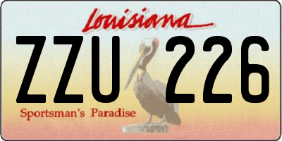 LA license plate ZZU226